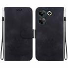 For Tecno Camon 20 Pro 5G Lotus Embossed Leather Phone Case(Black) - 1