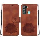 For Tecno Pop 5 LTE Lotus Embossed Leather Phone Case(Brown) - 1