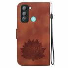 For Tecno Pop 5 LTE Lotus Embossed Leather Phone Case(Brown) - 3