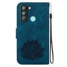 For Tecno Pop 5 LTE Lotus Embossed Leather Phone Case(Dark Blue) - 3