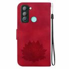 For Tecno Pop 5 LTE Lotus Embossed Leather Phone Case(Red) - 3