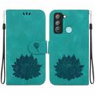 For Tecno Pop 5 LTE Lotus Embossed Leather Phone Case(Green) - 1
