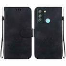 For Tecno Pop 5 LTE Lotus Embossed Leather Phone Case(Black) - 1