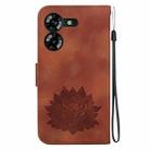 For Tecno Pova 5 Lotus Embossed Leather Phone Case(Brown) - 3