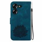 For Tecno Pova 5 Lotus Embossed Leather Phone Case(Dark Blue) - 3