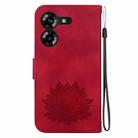 For Tecno Pova 5 Lotus Embossed Leather Phone Case(Red) - 3
