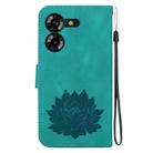 For Tecno Pova 5 Lotus Embossed Leather Phone Case(Green) - 3