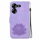 For Tecno Pova 5 Lotus Embossed Leather Phone Case(Purple) - 3