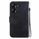 For Tecno Pova 5 Lotus Embossed Leather Phone Case(Black) - 3