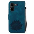 For Tecno Pova 5 Pro Lotus Embossed Leather Phone Case(Dark Blue) - 3