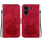 For Tecno Pova 5 Pro Lotus Embossed Leather Phone Case(Red) - 1