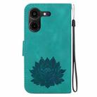 For Tecno Pova 5 Pro Lotus Embossed Leather Phone Case(Green) - 3