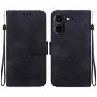 For Tecno Pova 5 Pro Lotus Embossed Leather Phone Case(Black) - 1