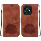 For Tecno Spark 10 4G / Spark 10C Lotus Embossed Leather Phone Case(Brown) - 1