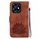 For Tecno Spark 10 4G / Spark 10C Lotus Embossed Leather Phone Case(Brown) - 3