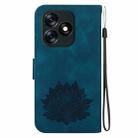 For Tecno Spark 10 4G / Spark 10C Lotus Embossed Leather Phone Case(Dark Blue) - 3