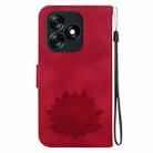 For Tecno Spark 10 4G / Spark 10C Lotus Embossed Leather Phone Case(Red) - 3