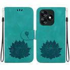 For Tecno Spark 10 4G / Spark 10C Lotus Embossed Leather Phone Case(Green) - 1
