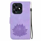 For Tecno Spark 10 4G / Spark 10C Lotus Embossed Leather Phone Case(Purple) - 3