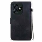 For Tecno Spark 10 4G / Spark 10C Lotus Embossed Leather Phone Case(Black) - 3