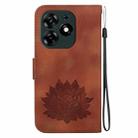 For Tecno Spark 10 Pro Lotus Embossed Leather Phone Case(Brown) - 3