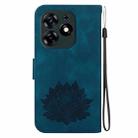 For Tecno Spark 10 Pro Lotus Embossed Leather Phone Case(Dark Blue) - 3
