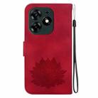For Tecno Spark 10 Pro Lotus Embossed Leather Phone Case(Red) - 3