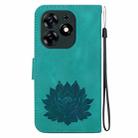 For Tecno Spark 10 Pro Lotus Embossed Leather Phone Case(Green) - 3