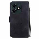 For Tecno Spark 10 Pro Lotus Embossed Leather Phone Case(Black) - 3