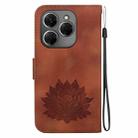 For Tecno Spark 20 Pro Lotus Embossed Leather Phone Case(Brown) - 3