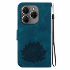 For Tecno Spark 20 Pro Lotus Embossed Leather Phone Case(Dark Blue) - 3