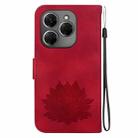 For Tecno Spark 20 Pro Lotus Embossed Leather Phone Case(Red) - 3