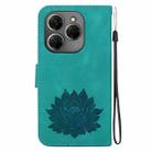 For Tecno Spark 20 Pro Lotus Embossed Leather Phone Case(Green) - 3