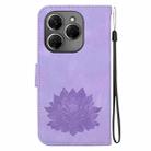 For Tecno Spark 20 Pro Lotus Embossed Leather Phone Case(Purple) - 3