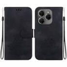 For Tecno Spark 20 Pro Lotus Embossed Leather Phone Case(Black) - 1