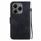 For Tecno Spark 20 Pro Lotus Embossed Leather Phone Case(Black) - 3