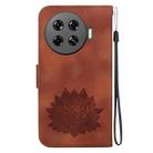 For Tecno Spark 20 Pro+ Lotus Embossed Leather Phone Case(Brown) - 3