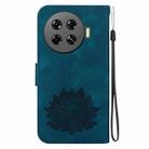 For Tecno Spark 20 Pro+ Lotus Embossed Leather Phone Case(Dark Blue) - 3