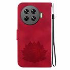 For Tecno Spark 20 Pro+ Lotus Embossed Leather Phone Case(Red) - 3