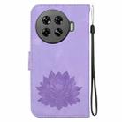 For Tecno Spark 20 Pro+ Lotus Embossed Leather Phone Case(Purple) - 3