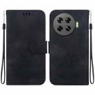 For Tecno Spark 20 Pro+ Lotus Embossed Leather Phone Case(Black) - 1