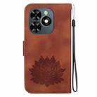 For Tecno Spark G0 2024 / Spark 20 Lotus Embossed Leather Phone Case(Brown) - 3