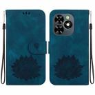 For Tecno Spark G0 2024 / Spark 20 Lotus Embossed Leather Phone Case(Dark Blue) - 1