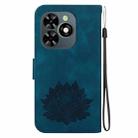 For Tecno Spark G0 2024 / Spark 20 Lotus Embossed Leather Phone Case(Dark Blue) - 3