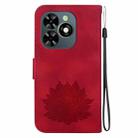 For Tecno Spark G0 2024 / Spark 20 Lotus Embossed Leather Phone Case(Red) - 3