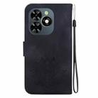 For Tecno Spark G0 2024 / Spark 20 Lotus Embossed Leather Phone Case(Black) - 3