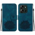 For Tecno Spark Go 2023 / Pop 7 Pro Lotus Embossed Leather Phone Case(Dark Blue) - 1