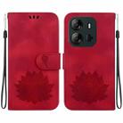 For Tecno Spark Go 2023 / Pop 7 Pro Lotus Embossed Leather Phone Case(Red) - 1