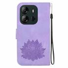 For Tecno Spark Go 2023 / Pop 7 Pro Lotus Embossed Leather Phone Case(Purple) - 3