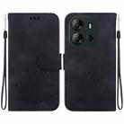 For Tecno Spark Go 2023 / Pop 7 Pro Lotus Embossed Leather Phone Case(Black) - 1